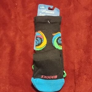 Brooks Black Socks with Colorful Accents